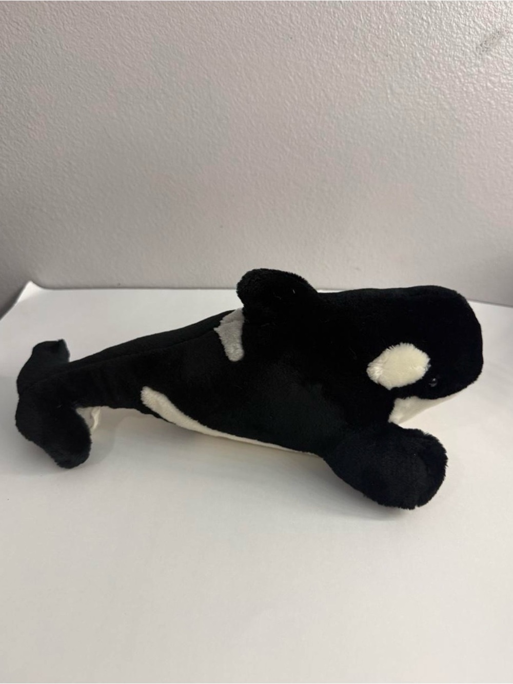 Plush Orca Whale Stuffed Animal - Black and White Cuddly Toy